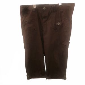 Helium London Green Cargo Capri Pants Plus Size 3X